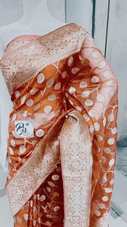 Banarasi fancy daybal Kora Silk soft Saree Multi Color
